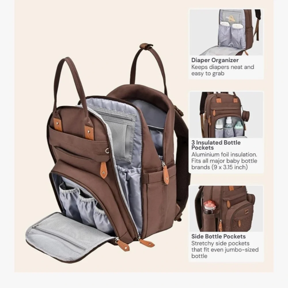 Brown diaper bag - Picture 3 of 9